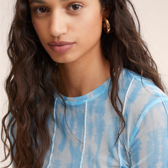 Mango sheer long sleeve top - Size 8 - Picture 5 of 11